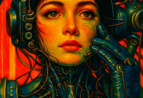 mujer androide cyberpunk